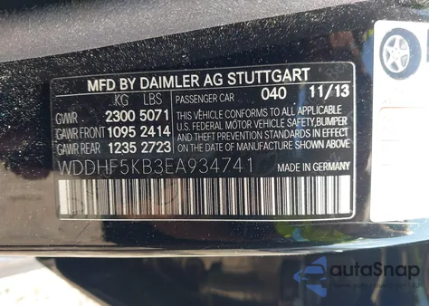 2014 Mercedes-Benz E 350 E 350 Luxury from USA, damaged, VIN WDDHF5KB3EA934741